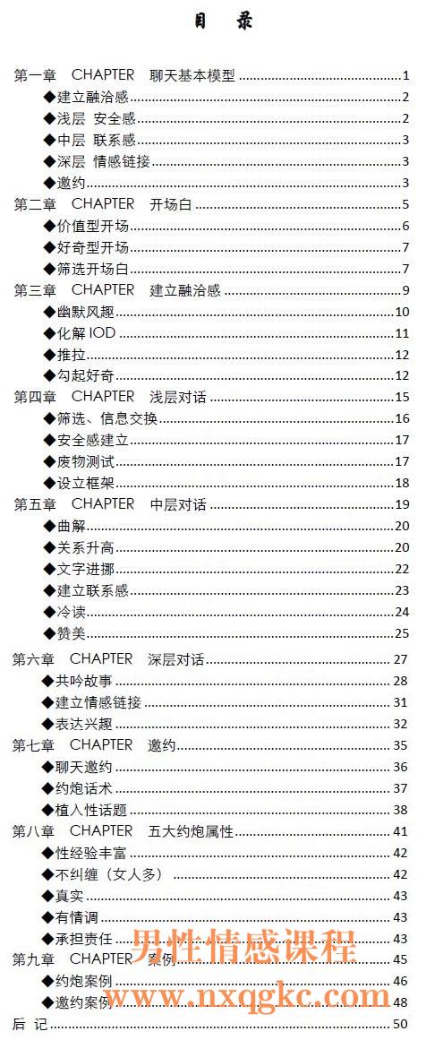 《聊天话术终极指南》目录