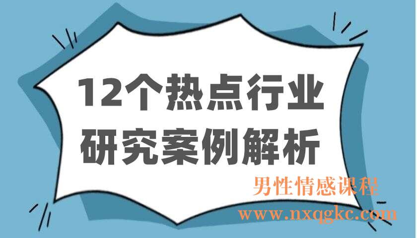 12个热点行业研究案例解析（220403010）