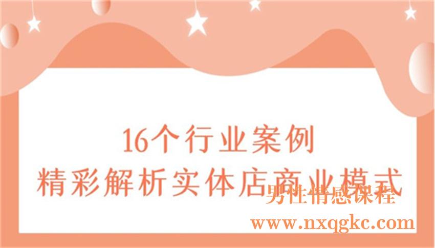 16个行业案例精彩解析实体店商业模式（220102036）