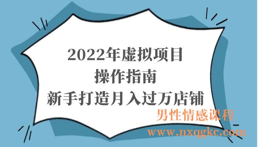 2022年虚拟项目操作指南，新手打造月入过万店铺（220103027）