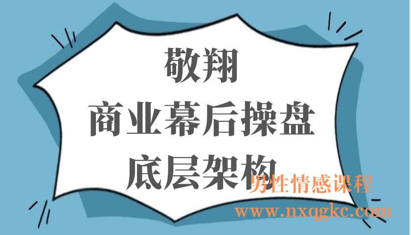 敬翔：商业幕后操盘底层架构（220103024）
