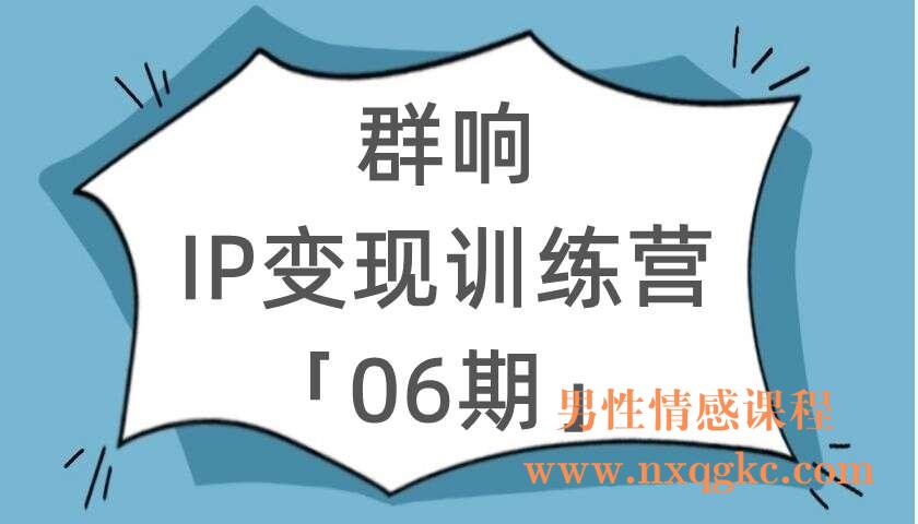 群响IP变现训练营「06期」（220104101）