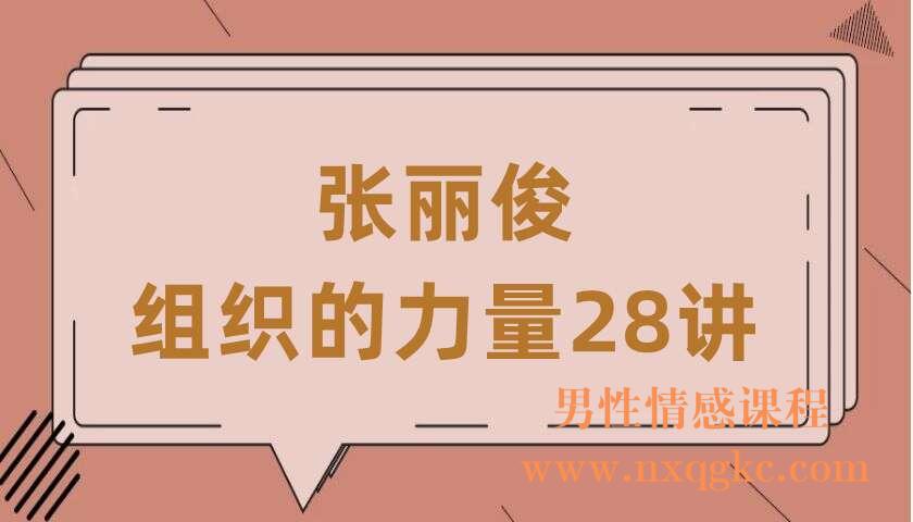 张丽俊组织的力量28讲（220407091）