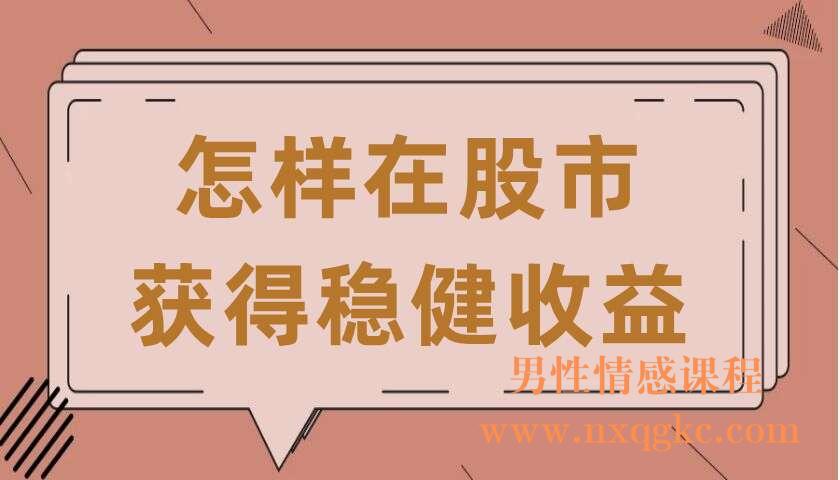 怎样在股市获得稳健收益（共8讲）（沈谷非）（220407088）