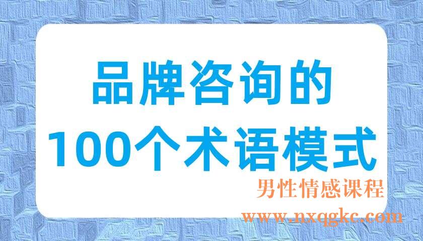 品牌咨询的100个术语模式（220703026）