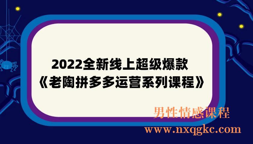 2022全新线上超级爆款《老陶拼多多运营系列课程》(220901008)