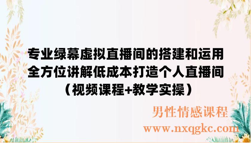 专业绿幕虚拟直播间的搭建和运用，全方位讲解低成本打造个人直播间（视频课程+教学实操）（220902098）