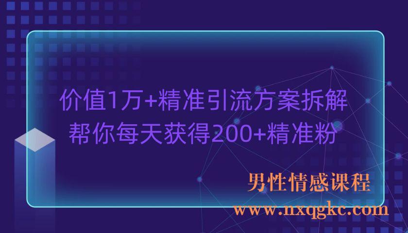 价值1万+精准引流方案拆解，帮你每天获得200+精准粉！！（220903047）