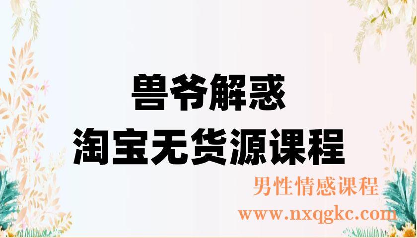 兽爷解惑·淘宝无货源课程，有手就行，只要认字，小学生也可以学会（220902068）