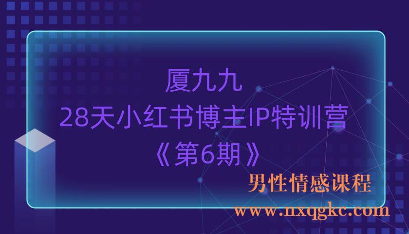 厦九九·28天小红书博主IP特训营《第6期》，抓住小红书商业红利（220903050）