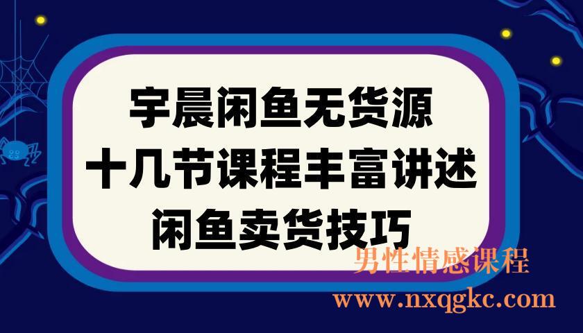 宇晨闲鱼无货源，十几节课程丰富讲诉闲鱼卖货技巧，价值6980(220901118)