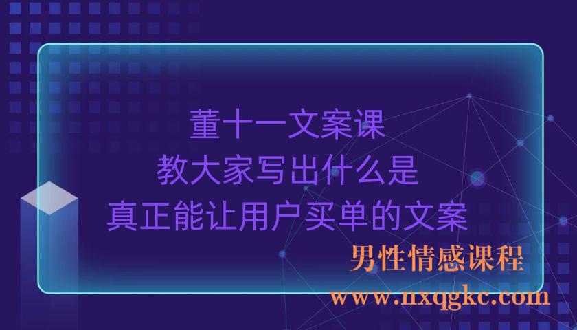 董十一文案课：教大家写出什么是真正能让用户买单的文案（220903071）