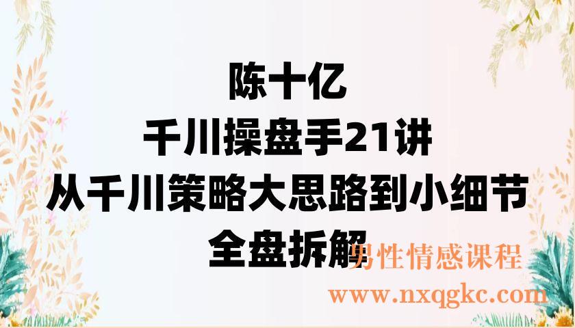 陈十亿·千川操盘手21讲，从千川策略大思路到小细节，全盘拆解（220902019）