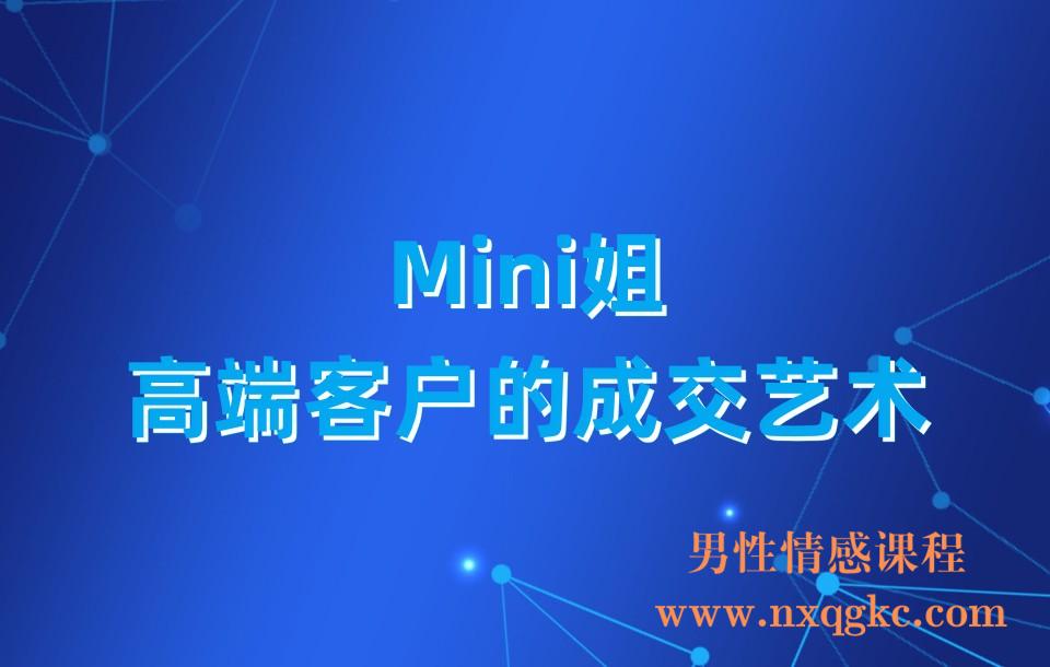 Mini姐高端客户的成交艺术41节课(23030415)