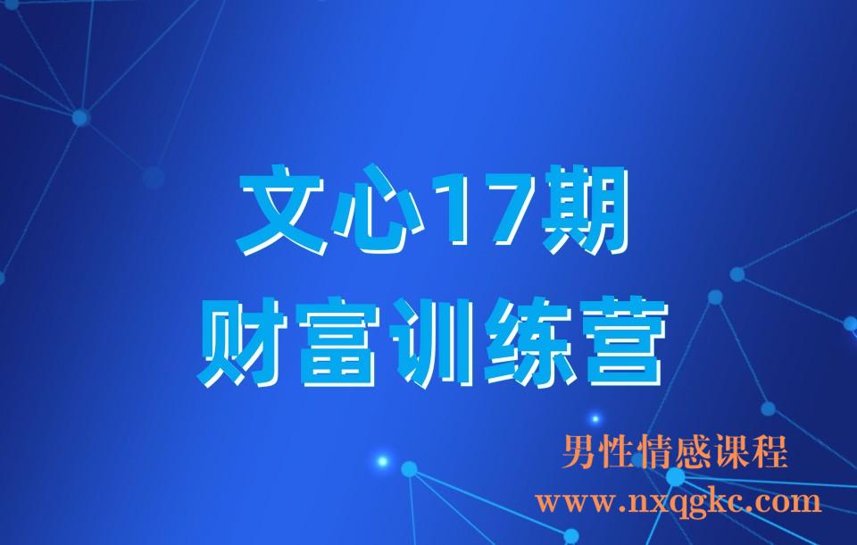 文心17期财富训练营【55集】(23030440)