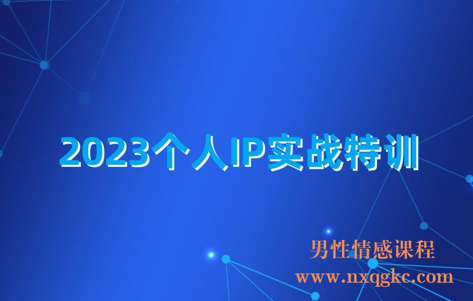 2023个人IP实战特训(230310188)