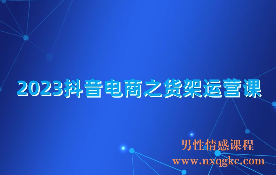 2023抖音电商之货架运营课(230310179)