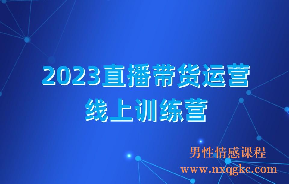 2023直播带货运营线上训练营,起号-数据指标-投流-主播训练(230310199)