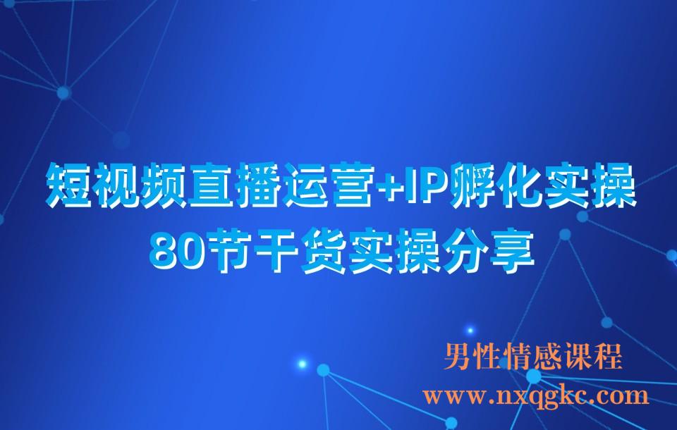 短视频直播运营+IP孵化实操：80节干货实操分享(230310064)